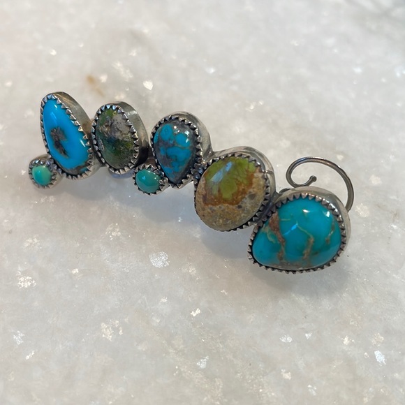 Paloma Stipp / Anthropologie turquoise ear climber / ear cuff - Picture 2 of 6